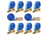 Cinghie Di Tensione A Cricchetto, Lunghezza 6 M, Forza Di Trazione 800 Kg, Confezione Da 10, Blu