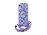 Karl Lagerfeld Klhmp15Shckcklcu Iphone 15 / 14 / 13 6.1 Fioletowy/Purple Hardcase Iml Crossbody Monogram Karl & Choupette Head Magsafe