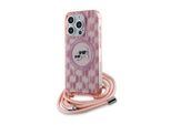 Karl Lagerfeld Klhmp15Lhckcklcp Iphone 15 Pro 6.1 RóżOwy/Pink Hardcase Iml Crossbody Monogram Karl & Choupette Head Magsafe