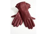 Lederhandschuhe HEINE, Damen, Gr. 7, rot (bordeaux), Handschuhe Handschuh