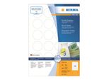 Herma Special - Carta - Opaca - Autoadesiva, Adesivo Rimovibile - Bianca - 40 Mm Rotonda 2400 Etichette (100 Fogli X 24) Etichette