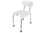 Alberts 140830 Sedia Da Doccia, A U, Regolabile In Altezza, In Plastica, Bianca, 400 X 380 Mm
