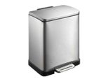 Eko - Cestino A Pedale Per La Raccolta Differenziata E-Cube 10+9 Litri - Acciaio Inox Plastica - Acciaio Inox Opaco