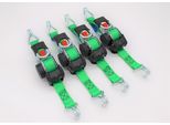 Cinghia Di Tensionamento Automatico/Cinghia Di Fissaggio, Lxl: 1,8 M X 25 Mm, Con Ganci A Punta, Verde, 4 Pezzi