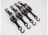 Cinghia Di Tensionamento Automatico/Cinghia Di Fissaggio, Lxl: 1,8 M X 25 Mm, Con Gancio A S, Nero, 4 Pezzi