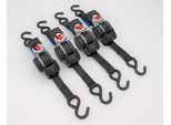 Cinghia Di Tensionamento Automatico/Cinghia Di Fissaggio, Lxl: 3,0 M X 25 Mm, Con Gancio A S, Nero, 4 Pezzi