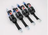 Cinghia Di Tensionamento Automatico/Cinghia Di Fissaggio, Lxl: 3,0 M X 25 Mm, Con Ganci A Punta, Nero, 4 Pezzi