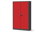 Armadio In Lamiera Xxl Armadio Per Ufficio Armadio Per Archiviazione Armadio In Metallo Porte A Battente Lamiera D'acciaio Verniciatura A Polvere 185 Cm X 115 Cm X 40 Cm Colore: Rosso Antracite