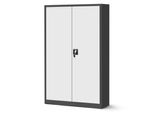 Armadio In Lamiera Xxl Armadio Per Ufficio Armadio Per Archiviazione Armadio In Metallo Ante A Battente Lamiera D'acciaio Verniciatura A Polvere 185 Cm X 115 Cm X 40 Cm Colore: Bianco Antracite