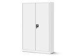 Armadio In Lamiera Xxl Armadio Per Ufficio Armadio Per Archiviazione Armadio In Metallo Porte A Battente Lamiera D'acciaio Verniciatura A Polvere 185 Cm X 115 Cm X 40 Cm Colore: Bianco