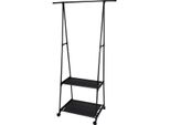 Appendiabiti In Metallo Con Scarpiera, 55 - 88 X 45 X 157 Cm, Nero
