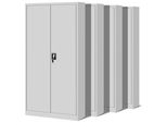 Set Di 4 Armadietti Per Documenti C001H Armadio Da Ufficio Armadio In Metallo Armadio In Acciaio Armadietto Per Attrezzi Lamiera D'acciaio Verniciato A Polvere Armadio Con Ante A Battente Chiudibile A Chiave 195 Cm X 90 Cm X 40 Cm Colore: Grigio/Grigio