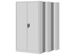Set Di 3 Armadietti Per Documenti C001H Armadio Da Ufficio Armadio In Metallo Armadio In Acciaio Armadio Per Attrezzi Lamiera D'acciaio Verniciato A Polvere Armadio Con Ante A Battente Chiudibile A Chiave 195 Cm X 90 Cm X 40 Cm Colore: Grigio/Grigio)