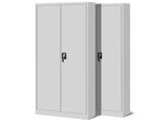 Set Di 2 Armadietti Per Documenti C001H Armadio Da Ufficio Armadio In Metallo Armadio In Acciaio Armadio Per Attrezzi Lamiere In Acciaio Verniciato A Polvere Armadio Con Ante A Battente Chiudibile A Chiave 195 Cm X 90 Cm X 40 Cm Colore: Grigio/Grigio