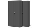 Set Di 2 Schedari C001H Armadio Per Ufficio Armadio In Metallo Armadio In Acciaio Armadio Per Utensili Armadio In Lamiera D'acciaio Verniciato A Polvere Armadio Con Ante A Battente Chiudibile A Chiave 195 Cm X 90 Cm X 40 Cm Colore: Antracite/Antracite
