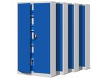 Set Di 4 Schedari C001 Armadio In Metallo Armadio In Acciaio Armadio Per Utensili Armadio Per Ufficio Armadio Per Archiviazione Armadio Universale Verniciatura A Polvere Porte A Battente 185 Cm X 90 Cm X 40 Cm Colore: Grigio/Blu