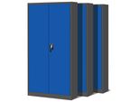 Set Di 3 Schedari C001 Armadio In Metallo Armadio In Acciaio Armadio Per Utensili Armadio Per Ufficio Armadio Per Archiviazione Armadio Universale Verniciatura A Polvere Porte A Battente 185 Cm X 90 Cm X 40 Cm Colore: Antracite/Blu