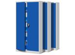 Set Di 3 Schedari C001 Armadio In Metallo Armadio In Acciaio Armadio Per Utensili Armadio Per Ufficio Armadio Per Archiviazione Armadio Universale Verniciatura A Polvere Porte A Battente 185 Cm X 90 Cm X 40 Cm Colore: Grigio/Blu