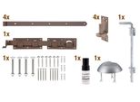 Alberts 302085 Serie Di Raccordi Duravis® , Per Cancelli A Due Ante, In Tre Colori, Con Rivestimento Duplex Marrone-Ruggine