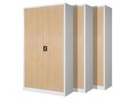 Set Di 3 Schedari C001H Armadio Per Ufficio Armadio In Metallo Armadio In Acciaio Armadio Per Utensili Armadio In Lamiera D'acciaio Verniciato A Polvere Armadio Con Ante A Battente Chiudibile A Chiave 195 Cm X 90 Cm X 40 Cm Colore: Bianco/Look Legno