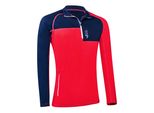 Black Crevice - Camicia Da Uomo Con Zip A Manica Lunga In Lana Merino - Senza Mulesing | Midlayer | Colore: Navy/Red | Taglia: Xl