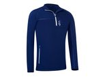 Black Crevice - Camicia Con Zip A Maniche Lunghe Da Uomo In Lana Merino - Senza Mulesing | Midlayer | Colore: Navy | Taglia: Xl