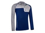 Black Crevice - Camicia Da Uomo Con Zip A Manica Lunga In Lana Merino - Senza Mulesing | Midlayer | Colore: Grey/Navy | Taglia: L