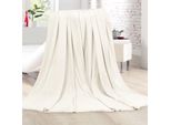 Accogliente Coperta Cashmere Touch 150X200Cm ( Off White ) Soffice Coperta Per Divano, Divano E Letto, Copriletto - Divano