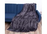 Coperta Di Flanella 150X200Cm (Antracite) Soffice Coperta Per Divano, Divano E Letto, Copriletto - Divano