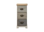 Rebecca Mobili Comodino Con 3 Cassetti In Legno, Bianco, Beige E Grigio