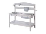 Cucina Di Fango Per Bambini Con Accessori - Cucina Funzionale Per Bambini E Bambine - Legno Resistente Alle Intemperie - Grigio Smaltato