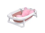Yuenfong Vaschetta Da Bagno Pieghevole Per Bambini, Con Piedini Antiscivolo, Con Cuscino Per La Seduta Del Bagno, Vasca Salvaspazio Per Bambini E Neonati, Rosa + Cuscino Da Bagno
