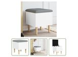 The Living Store Panca Con Contenitore Bianco 42X42X46 Cm Materiale A Base Di Legno