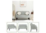 The Living Store Panca Con Schienale In Velluto Grigio Chiaro 119,5X64,5X75 Cm