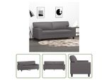 The Living Store Divano 2 Posti Grigio 140 Cm In Pelle Finta