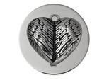 Amello Coins Argento 30 Mm Intarsio Moneta In Acciaio Inox Cuore Alato Donna ESC529J