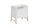 Rebecca Mobili Comodino Per Bambini Kelen 49X40X30 Mdf Pino Bianco Marrone