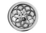 Amello Moneta Gioielli Argento 25 Mm Intarsio Acciaio Inox Moneta Fiore Signore ESC630J
