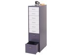 Rollcontainer Preston T851, Schubladenschrank Stahlschrank, 110X28X41Cm 8 Schubladen ~ Dunkelgrau Weiß-Dunkelgrau