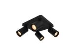 Plafoniera Quadrata Nera 24Cm Quattro Faretti Mobili Per Soggiorno Cucina 4Xgu10 10W Nesto Italux