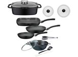 Topf-Set GSW Gourmet, schwarz, Töpfe, Induktion