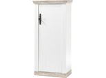 Kommode Home Affaire "Florenz", Weiß (Pinie Weiß, Oslo Pinie Dekor), B:71Cm H:146Cm T:37Cm, Sideboards, Kommode, Im Romantischen Landhaus-Look, Breite 71 Cm