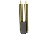 Candele Led A Bastoncino Dorate In Vera Cera Con Telecomando Set Di 2 Candele A Bastoncino Altezza 23 Cm