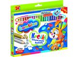 Pastelli A Matita Jumbo 24 Colori In Cornice Di Legno + Temperino Bambino