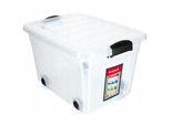 Contenitore In Plastica Kadax Con Ruote, Contenitore Per Organizzazione, Contenitore Con Coperchio Trasparente, 40L