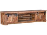 Lowboard Gutmann Factory "Kamerun", Beige (Natur), B:200Cm H:50Cm T:47Cm, Massivholz, Sideboards, Lowboard, Kommode, Breite 200 Cm
