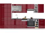 Vicco Cucina Componibile Fame-Line, 355 Cm , Pt Antracite, Bordeaux Lucido/Bianco/Bianco