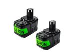 Batteria Agli Ioni Di Litio Ryobi 18V, Opzioni Ad Alta Capacità, Comodità Di Ricarica , 2 Pack 9,0Ah