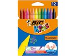 Bic Kids Plastidecor Nero, Blu, Marrone, Oro, Verde, Azzurro, Verde Chiaro, Arancione, Rosa, Rosso, Viola, Giallo 12 Pz