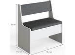 Vicco Panca Ad Angolo Roman, 76 X 42 Cm, Bianco/Antracite